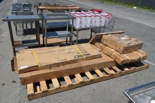 4 BRAND NEW SCRATCH AND DENT! Items Including 164VYBENCH96 Lancaster Table & Seating Vineyard 8' Barrel Brown Outdoor Folding Bench 12" x 96", 600DR2020 Regency 20" x 20" x 5" Drawer with Stainless Steel Front. 4 Times Your Bid!