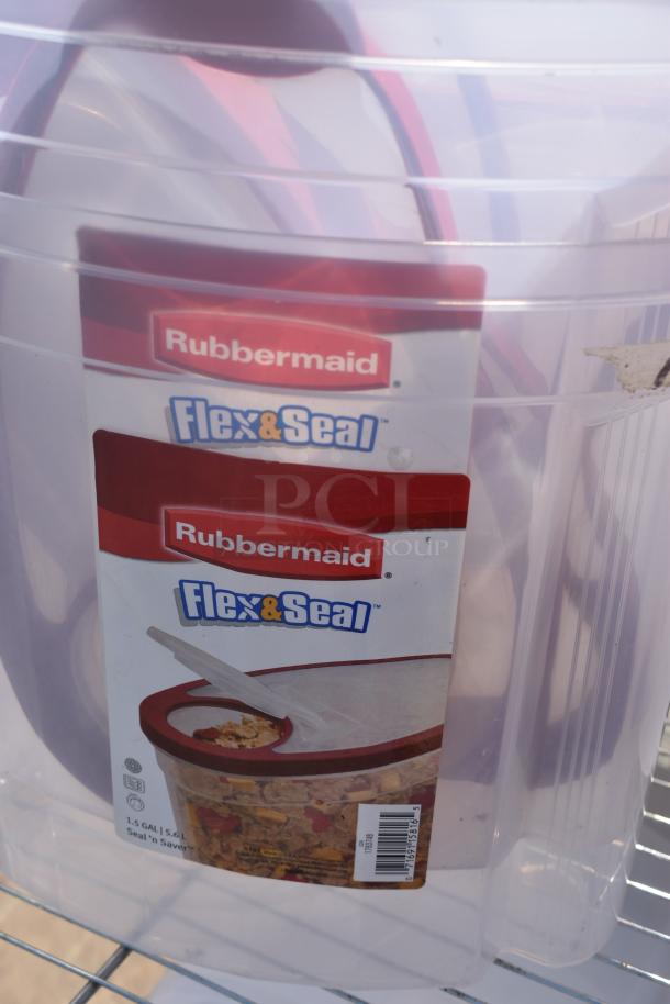 Chrome Finish 3 Tier Wire Shelving Unit w/ Rubbermaid Clear Poly Bins.  BUYER MUST DISMANTLE. PCI CANNOT DISMANTLE FOR SHIPPING. PLEASE CONSIDER FREIGHT CHARGES. - Image 4 of 5