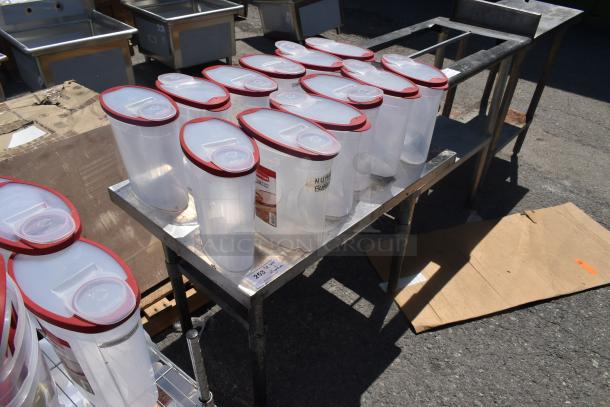 Stainless Steel Table w/ Rubbermaid Clear Poly Bins. - Image 2 of 4