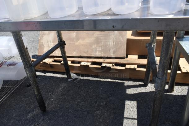 Stainless Steel Table w/ Rubbermaid Clear Poly Bins. - Image 4 of 4