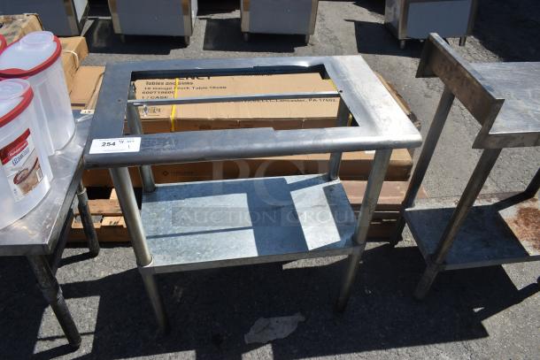 Stainless Steel Table w/ Cut Out and Metal Under Shelf. - Image 1 of 6