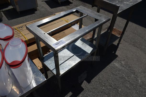 Stainless Steel Table w/ Cut Out and Metal Under Shelf. - Image 2 of 6