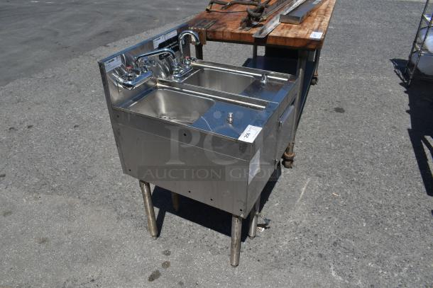 Glastender Stainless Steel 2 Bay Sink w/ Faucets and Handles. - Image 2 of 9