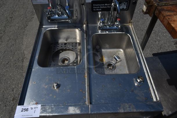 Glastender Stainless Steel 2 Bay Sink w/ Faucets and Handles. - Image 5 of 9