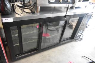 Beverage Air BB72HC-1-GS-B-27 Metal Commercial 3 Door Back Bar Cooler Merchandiser. Left Door Does Not Stay Closed. 115 Volts, 1 Phase.