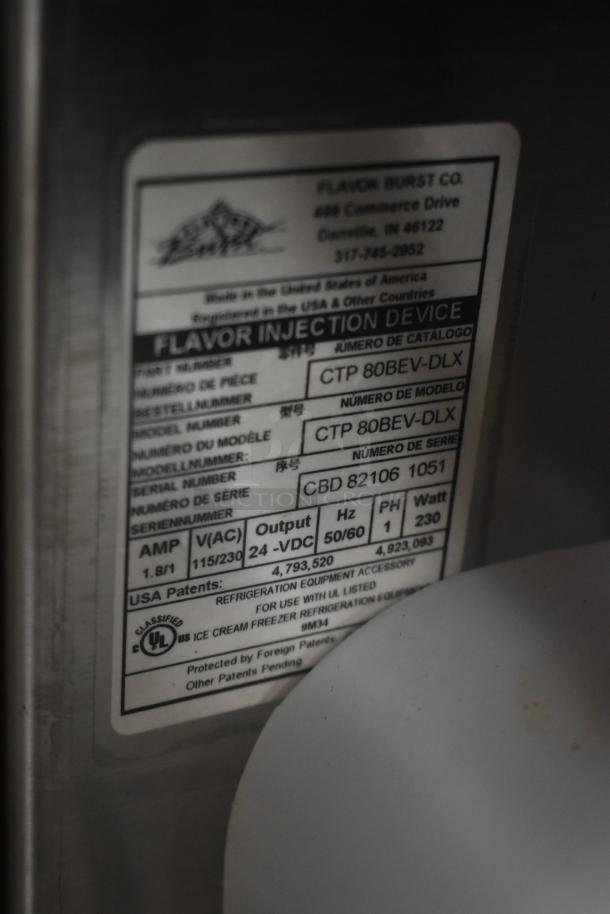 Flavor Injection Device, Model CTP 80BEV-DLX, serial CBD 82106 1051, by Flavor Burst Co., in functional condition.