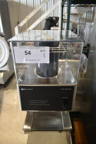 BRAND NEW SCRATCH AND DENT! 2024 Bunn LPG Stainless Steel Commercial Countertop Coffee Bean Grinder. 120 Volts, 1 Phase. - Item #1191820