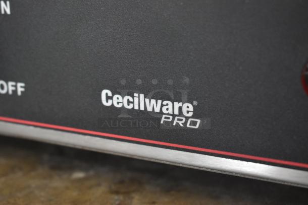 Cecilware PRO branded equipment panel, black with red accents, showing text and controls in good condition.