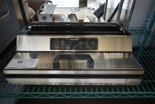 VacPak-It stainless steel vacuum sealer, model VME12SS. Digital controls, excellent condition, label indicates auction ID 58.