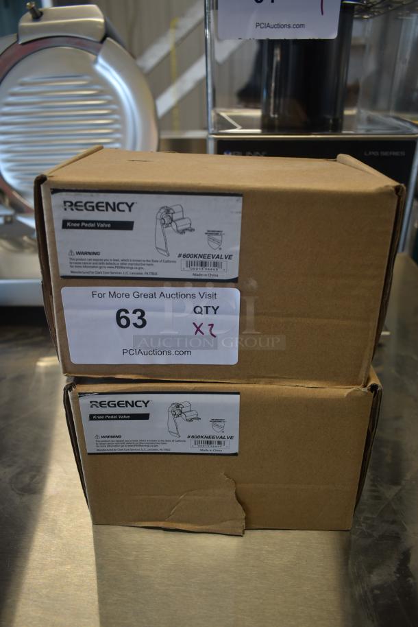 Regency knee pedal valve boxes, model #600KNEEVALVE, new condition, labeled for auction, quantity 2.
