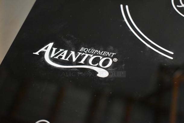 Avantco Equipment logo on a black surface, featuring curved white lines. Appears in good condition.