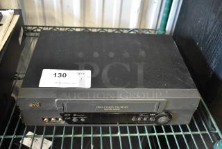 JVC VHS player, Pro-Cision 19µ head, Hi-Fi model HR-A57U, in used condition with minor surface wear, showing auction tag.