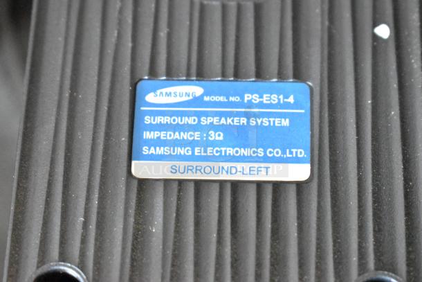 Samsung surround speaker, model PS-ES1-4, 3Ω impedance, labeled "Surround-Left."
