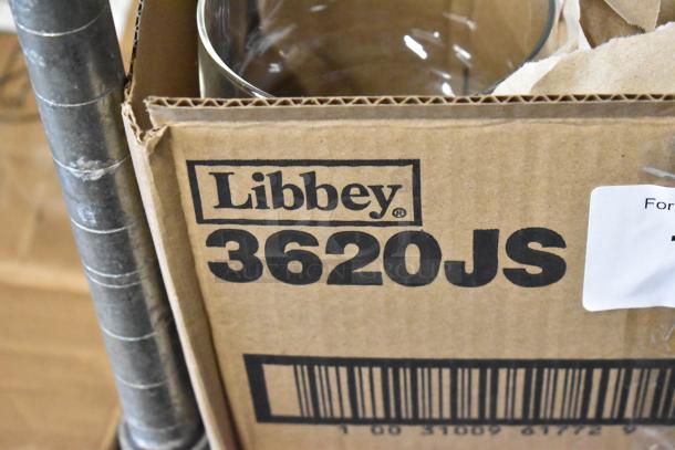 Libbey glassware box, model 3620JS, unopened, with visible barcode and label.