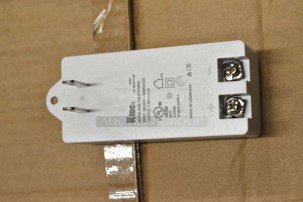 Ktec AC Adaptor, Model KSAS11B-075-150HU, 24.3W, input 100-240V, output 7.5V 1.5A, UL listed, made in Cambodia.