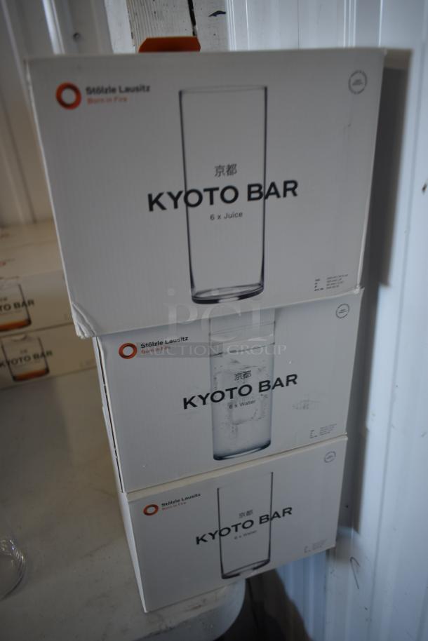 Stölzle Lausitz Kyoto Bar glassware boxes, 6x juice and water sets, pristine condition.