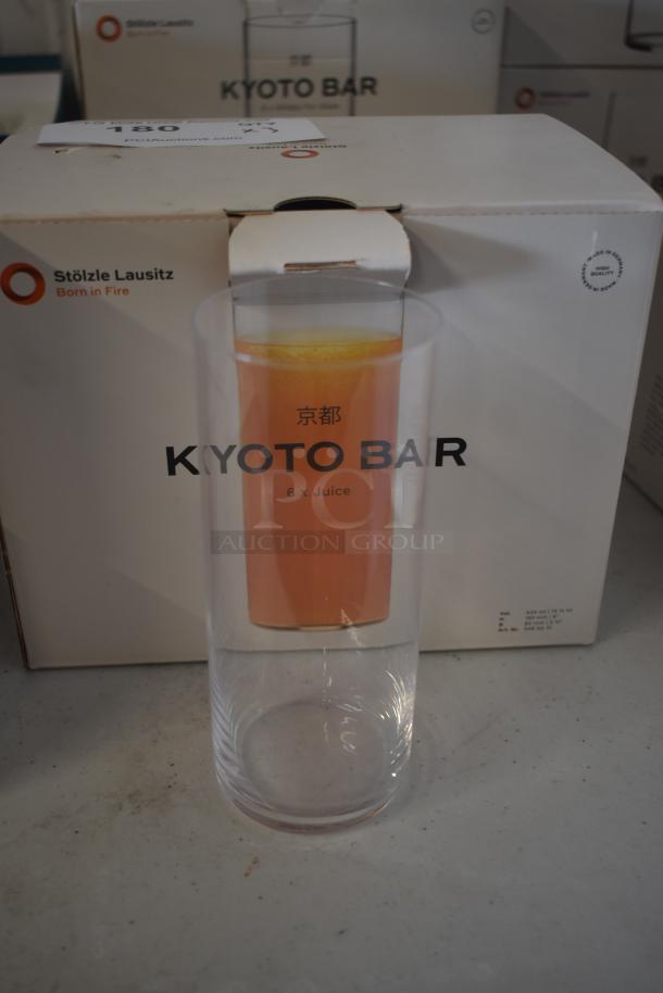 Stölzle Lausitz Kyoto Bar glass set, 6 juice glasses, 454 ml, clear, new in box with "Born in Fire" logo.