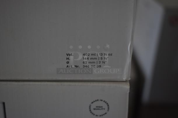 Box showing details: Volume 402 mL, Height 144 mm, Diameter 62 mm, Art. Number 346 00 09. Made in Germany, high quality.