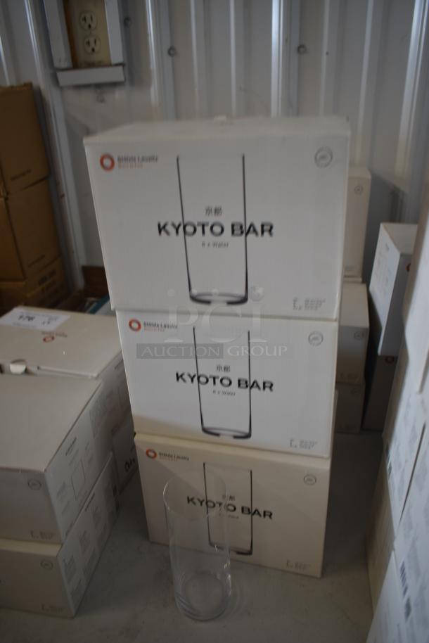 Kyoto Bar glassware boxes, 6-piece set, brand-new condition, visible product details and logos on packaging.
