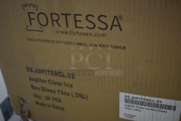 Fortessa box for Jupiter Clear Ice Beverage Glass, 13oz (0.35L), Qty: 24, new condition, made in China.