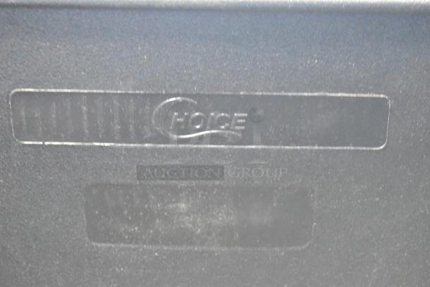 Black surface with embossed "Choice" logo, lightly textured finish, no visible damage. "Choice" indicates brand or model type.