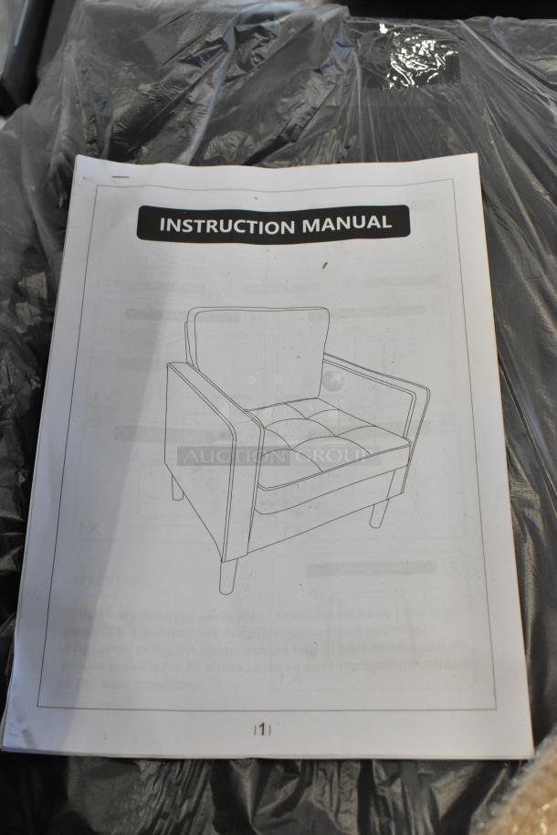 Instruction manual page for an armchair, showing a line drawing of the chair. Page is labeled "11" at the bottom.
