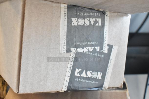 Cardboard box sealed with Kason branded tape featuring "Craftsmanship" and "It's Better with Kason" text.