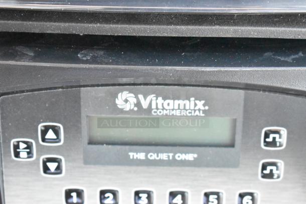 Vitamix "The Quiet One" commercial blender, control panel close-up, buttons visible, used condition.