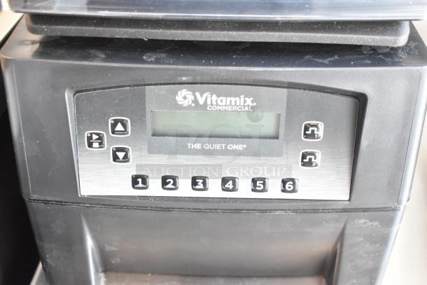 Vitamix The Quiet One commercial blender, black, with control panel, numbers 1-6, in used condition.