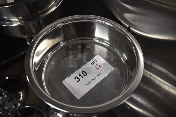 Stainless steel bowl with slight wear, marked "310" and "QTY X6" on a label. Auction item from PCIAuctions.com.