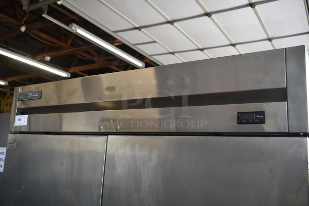 Stainless steel True refrigerator, model T-49, with digital temperature display, moderate wear. Auction tag: 316.