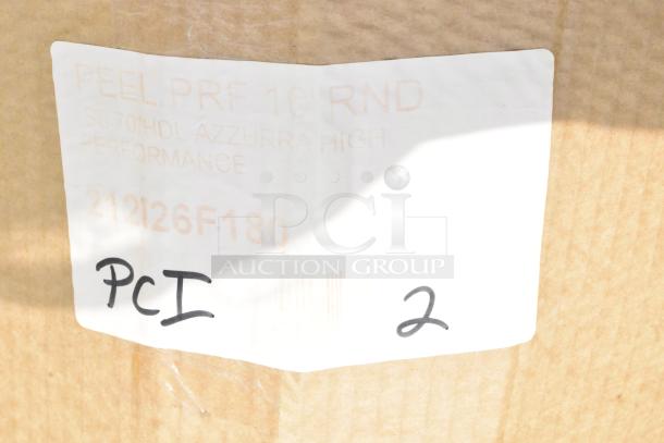 Label on cardboard box reads "PEEL PRF 10' RND" with markings "PCI" and "2," indicating product type and quantity.