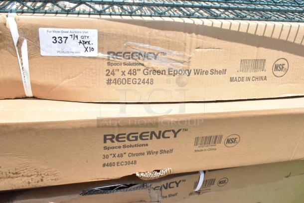 Regency 24"x48" green epoxy wire shelf box, #460EG2448, NSF certified, made in China, new condition.