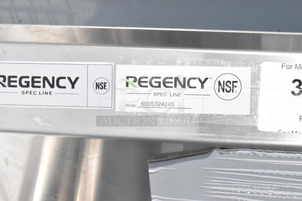 Regency Spec Line stainless steel item with NSF certification. Model: 600S32424S, in good condition.