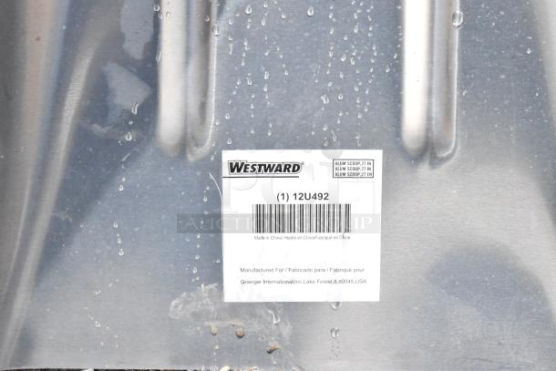 Westward aluminum scoop, 27-inch, new with manufacturer's label. Item code 12U492, made in China for Grainger International.