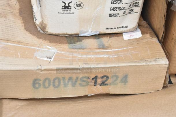 Cardboard boxes with "600WS1224" marking, "Made in Thailand" label, and shipping weight details. Box shows wear.