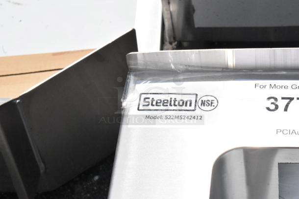 Steelton stainless steel item, model 522MS242412, with NSF certification marking, in new condition.