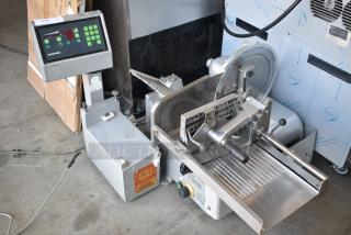 Bizerba A330 Stainless Steel Commercial Countertop Meat Slicer Stacker. 120 Volts, 1 Phase. - Item #1192048