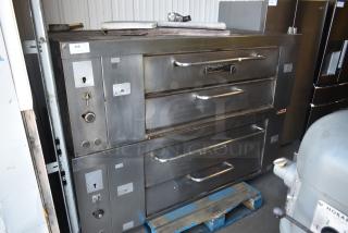 2 Attias Stainless Steel Commercial Gas Powered Single Deck Pizza Oven w/ Cooking Stones. 2 Times Your Bid! - Item #1192052