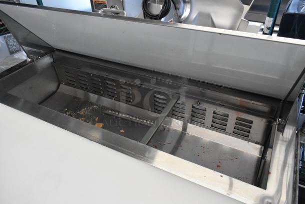 LIKE NEW! Avantco 178APT48HC Stainless Steel Commercial Sandwich Salad Prep Table Bain Marie Mega Top on Commercial Casters. 115 Volts, 1 Phase. - Image 5 of 10