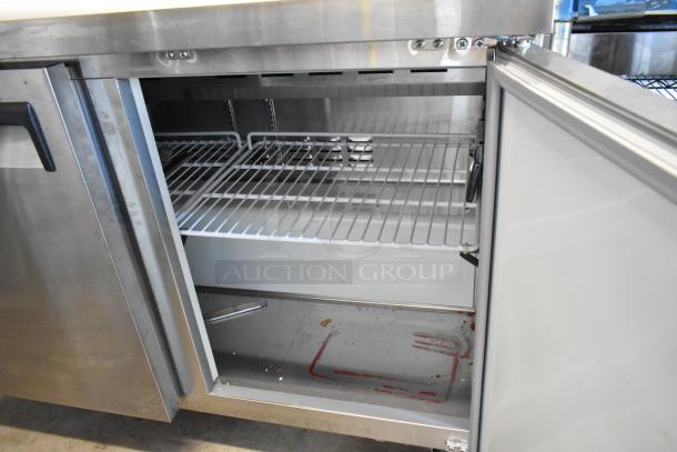 LIKE NEW! Avantco 178APT48HC Stainless Steel Commercial Sandwich Salad Prep Table Bain Marie Mega Top on Commercial Casters. 115 Volts, 1 Phase. - Image 6 of 10
