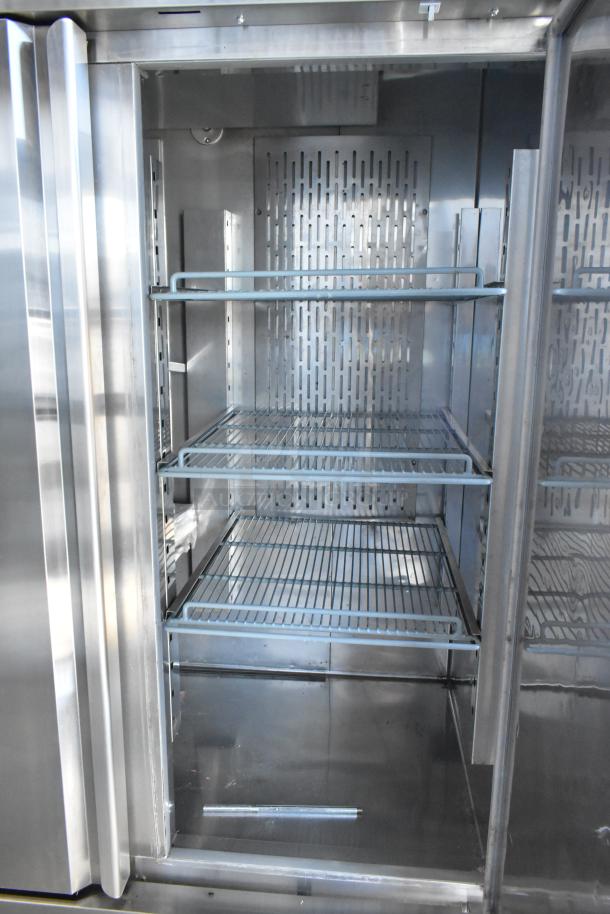 LIKE NEW! Avantco 178CFD2FF Stainless Steel Commercial 2 Door Reach In Freezer w/ Poly Coated Racks on Commercial Casters. 115 Volts, 1 Phase. - Image 13 of 17