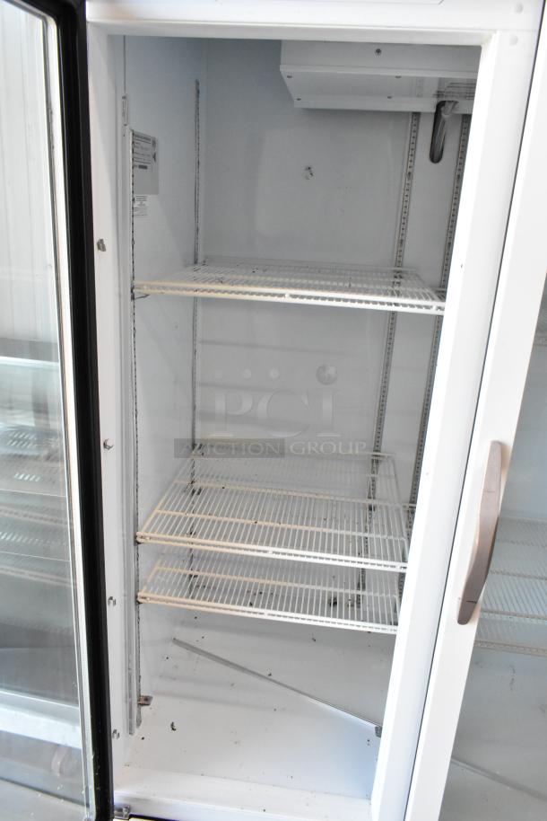 LIKE NEW! Beverage Air MMR44HC-1-W Metal Commercial 2 Door Reach In Cooler Merchandiser w/ Poly Coated Racks. 115 Volts, 1 Phase. - Image 15 of 17
