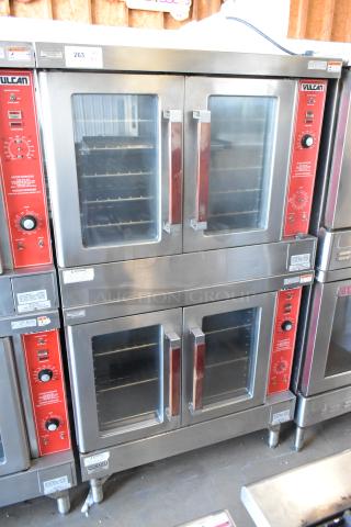 2 Vulcan Stainless Steel Commercial Propane Gas Powered Full Size Convection Oven w/ View Through Doors, Metal Oven Racks and Thermostatic Controls. 2 Times Your Bid! - Item #1192237