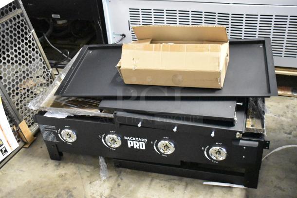 BRAND NEW SCRATCH AND DENT! Backyard Pro 36" Steel Liquid Propane Folding Mobile Outdoor Griddle - 60,000 BTU - Image 1 of 15