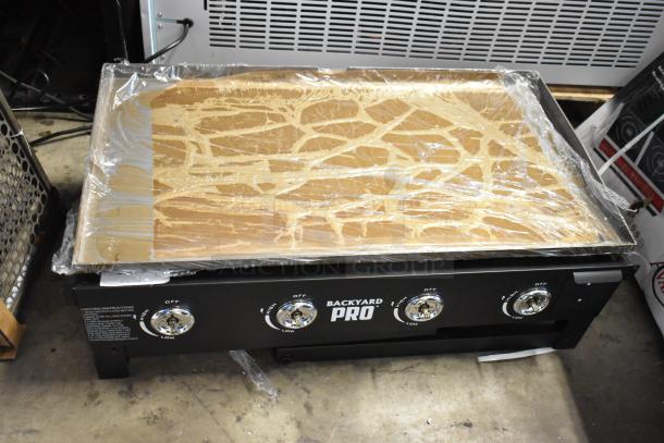 BRAND NEW SCRATCH AND DENT! Backyard Pro 36" Steel Liquid Propane Folding Mobile Outdoor Griddle - 60,000 BTU - Image 2 of 15