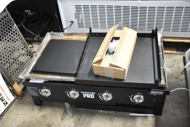 BRAND NEW SCRATCH AND DENT! Backyard Pro 36" Steel Liquid Propane Folding Mobile Outdoor Griddle - 60,000 BTU - Image 15 of 15