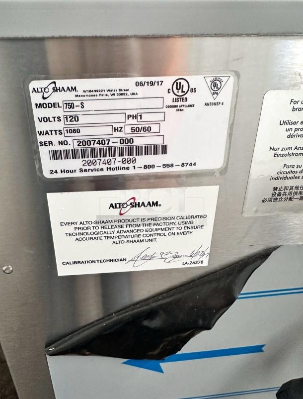 Brand-New Condition  –   Alto-Shaam 750-S – HOT HOLDING CABINET – Volts: 120V - Watts: 1080W –   in original box! - Image 11 of 11