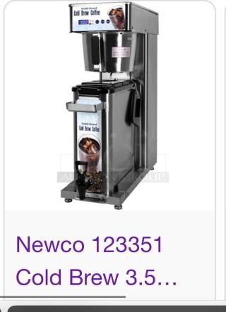 Brand New   – Newco CLDBR-3.5G – COLD BREW COFFEE MACHINE  –120V  –   Tested & Working! - Item #1189538