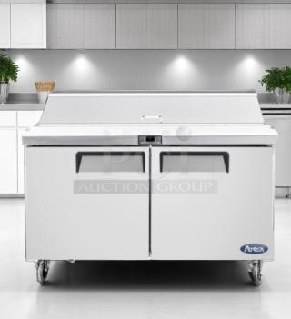 Awesome Condition – Atosa MSF8302 – 2-Door Salad Prep Table Refrigerator – 115V – Fully Tested & Working!